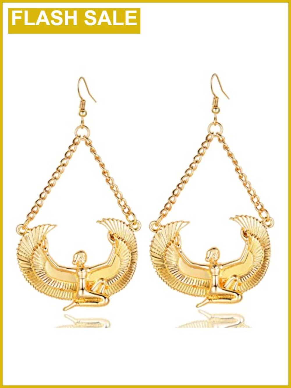 Isis Goddess Drop Earrings Dangle Chain Figure Jewelry Party